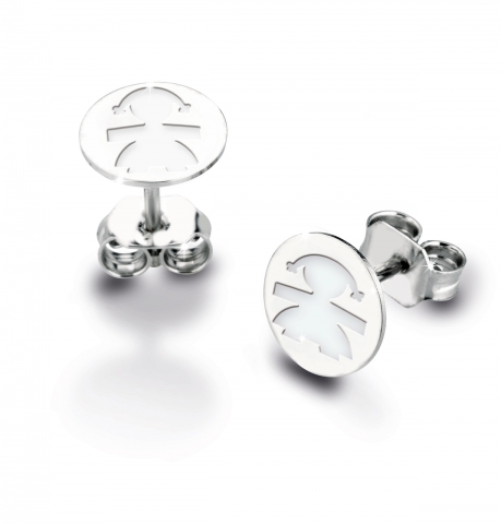 Orecchini Le Bebè - Primegioie - bimba in oro bianco e smalto