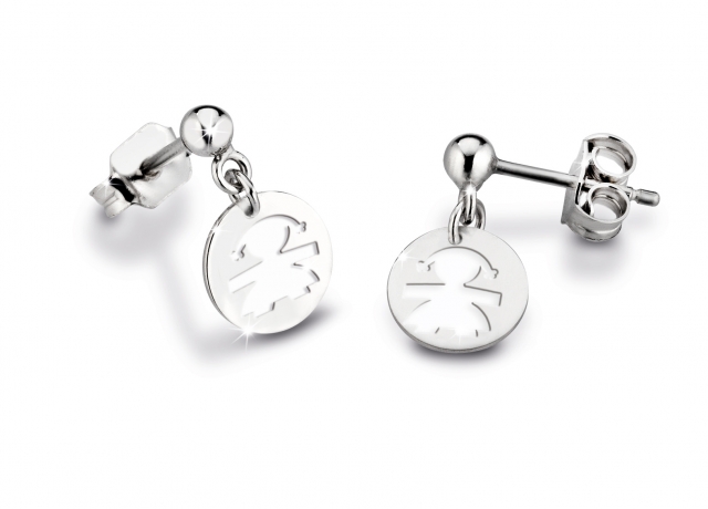 Orecchini Le Bebè - Primegioie - bimba in oro bianco e smalto
