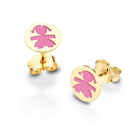 Orecchini Le Bebè - Primegioie - bimba in oro giallo e smalto