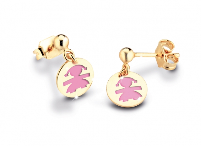 Orecchini Le Bebè - Primegioie - bimba in oro giallo e smalto