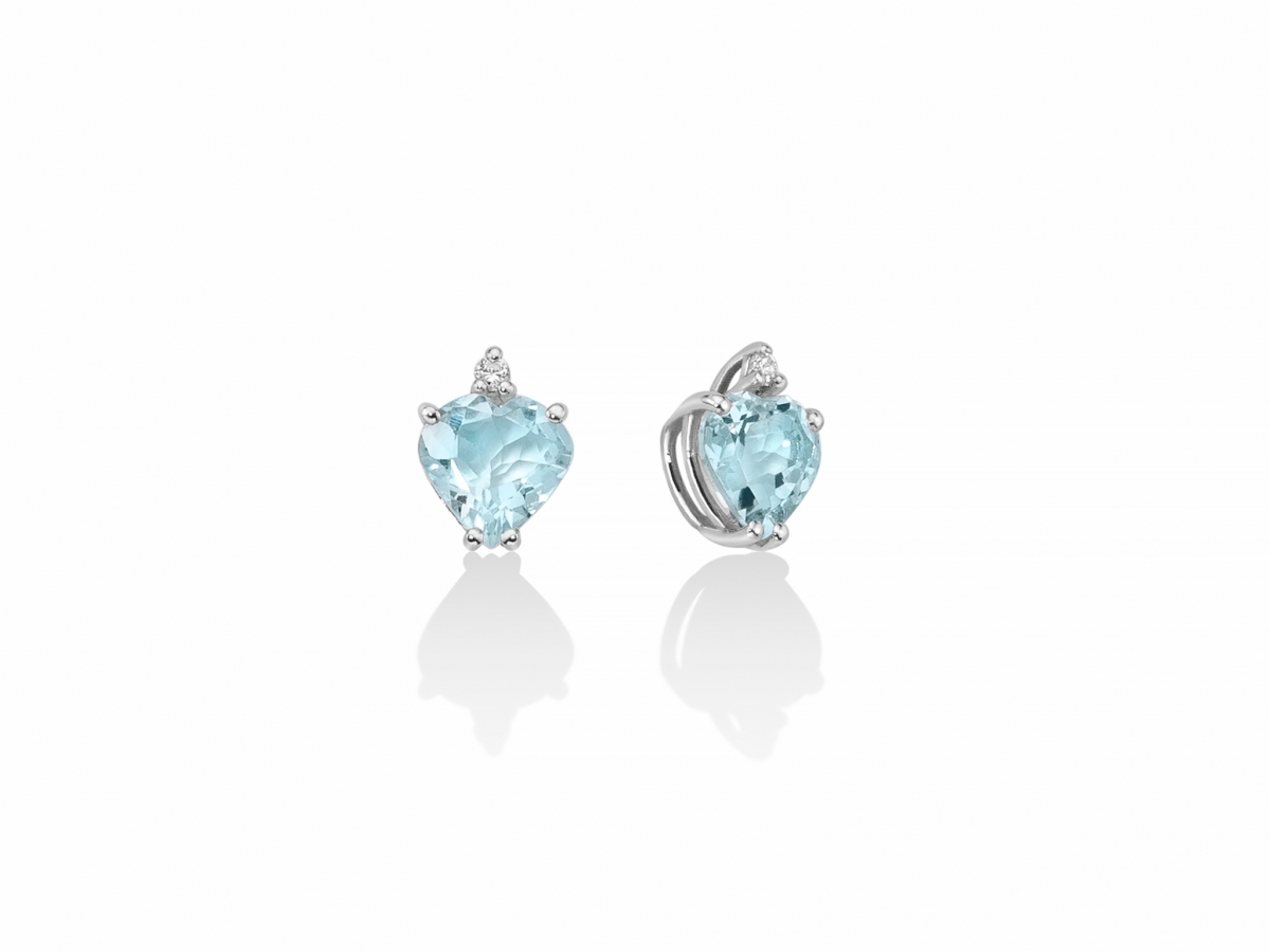 Orecchini Miluna con Acquamarina 1.28ct e Diamanti in oro bianco 18kt ERD2522