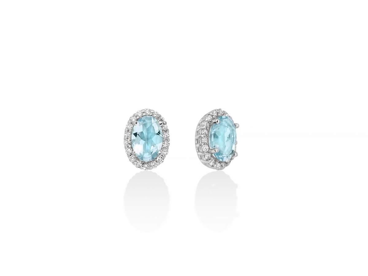 18K White Gold - Natural Diamonds Earrings MILUNA