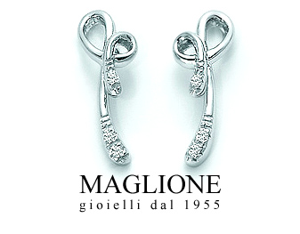 Orecchini Miluna con Diamanti Naturali 0.03ct in oro bianco 18kt