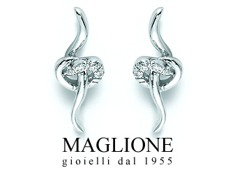 Orecchini Miluna con Diamanti Naturali 0.03ct in oro bianco 18kt