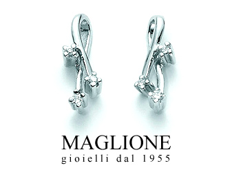 Orecchini Miluna con Diamanti Naturali 0.048ct in oro bianco 18kt