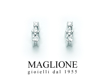 Orecchini Miluna con Diamanti Naturali 0.059ct in oro bianco 18kt