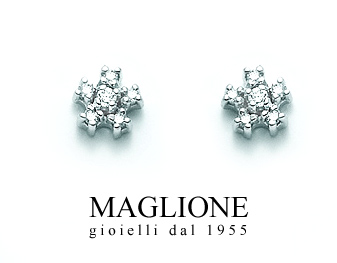 Orecchini Miluna con Diamanti Naturali 0.07ct in oro bianco 18kt