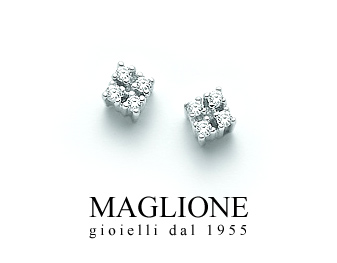 Orecchini Miluna con Diamanti Naturali 0.08ct in oro bianco 18kt