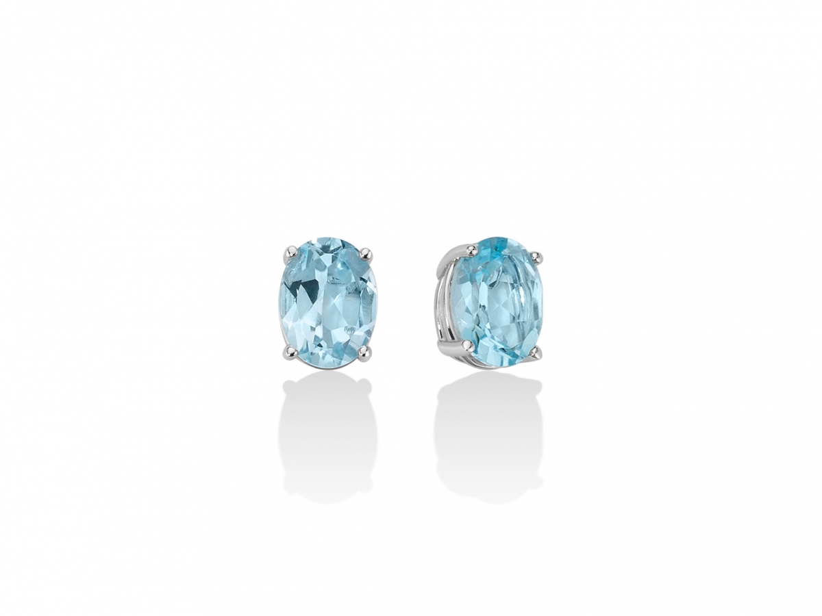 Orecchini Miluna con Topazio Azzurro 2.98ct e Diamanti in oro bianco 18kt ERD2372X