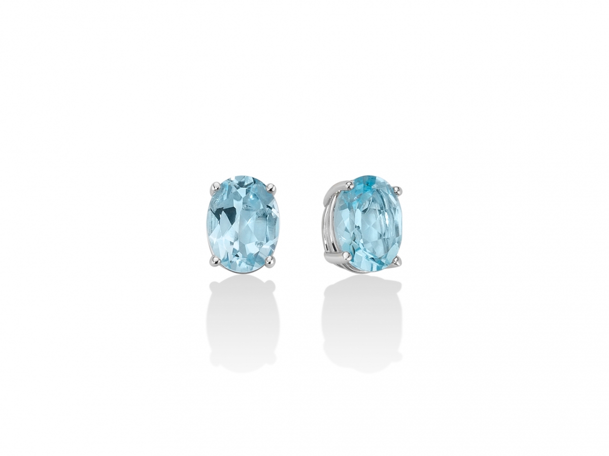 Orecchini Miluna con Topazio Azzurro 2.98ct e Diamanti in oro bianco 18kt ERD2372