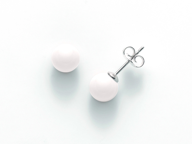MILUNA Earrings in 925k Silver with Coral beads