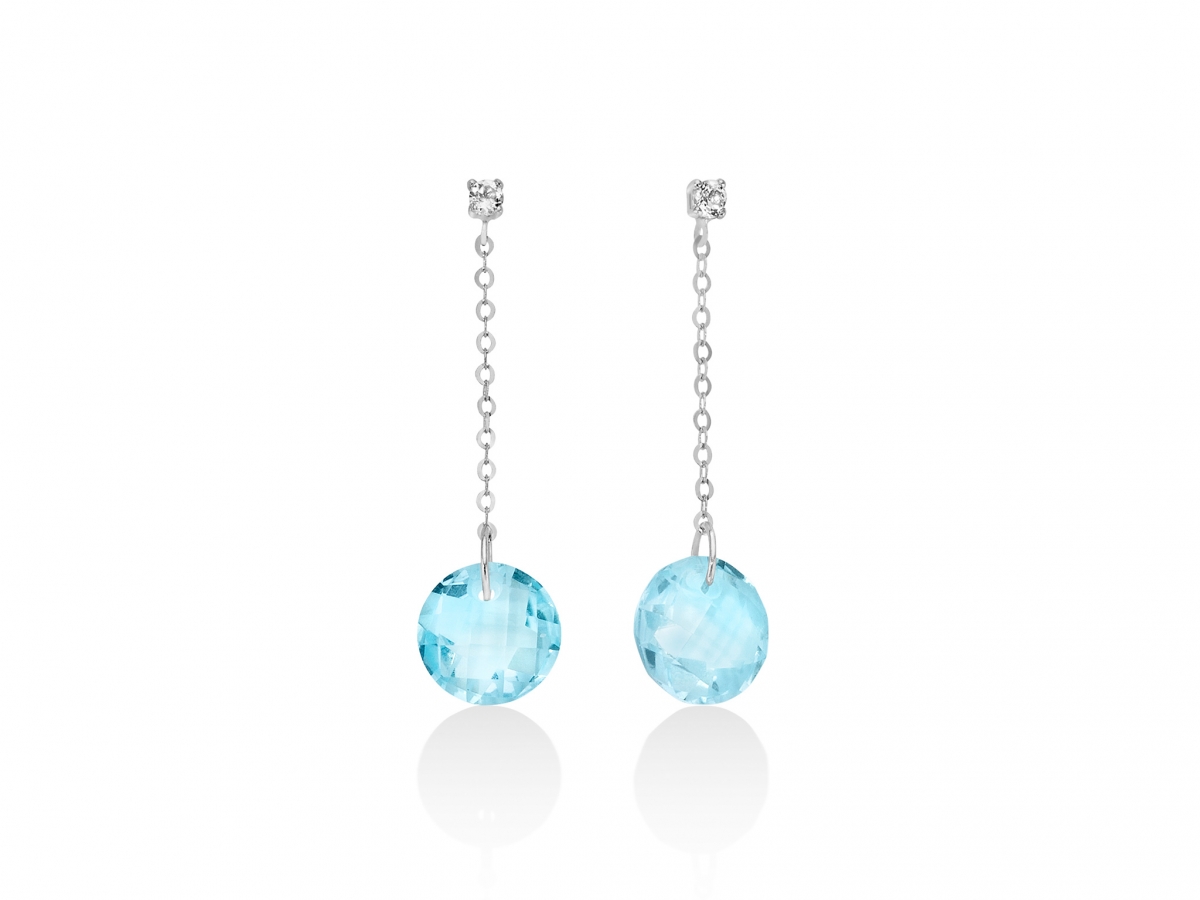 Orecchini Miluna pendenti con Topazio Naturale in oro bianco ERD2525X