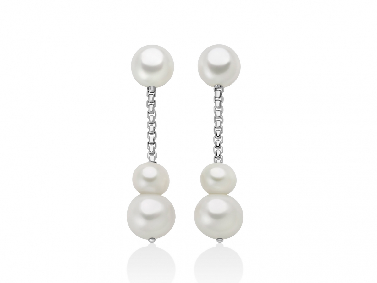 MILUNA - 925K White Silver Necklace with Natural Topaz