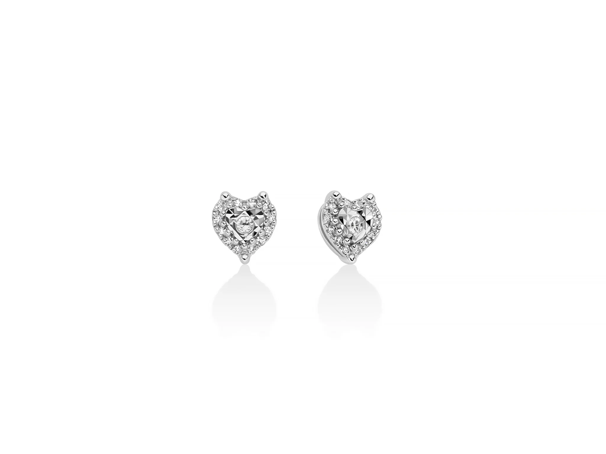 MILUNA - 9K White Gold Earrings with Natural Diamonds
