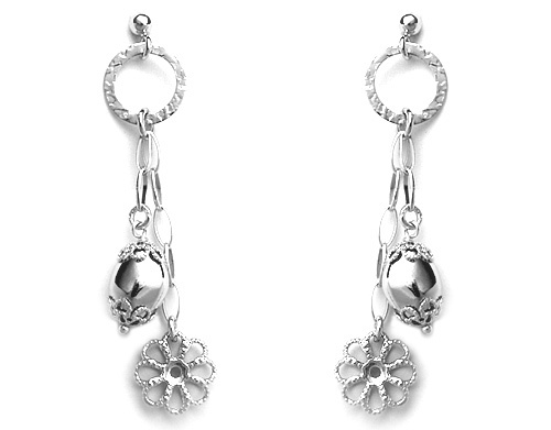 Orecchini pendenti in oro bianco 18kt