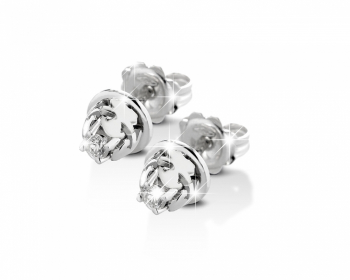 Orecchini Punto Luce Le Bebè - gli Inseparabili - bimba in oro bianco 18kt e diamanti da 0.16ct