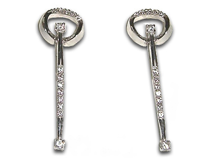 18K White Gold and Cubic Zirconia Earrings