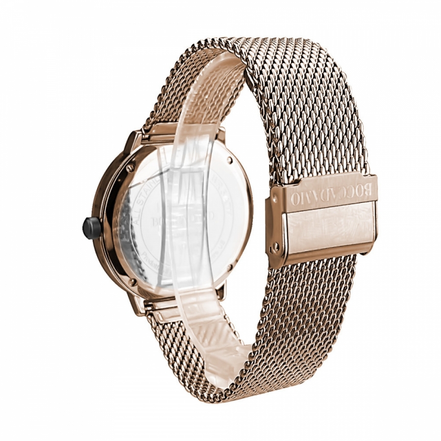 Orologio Boccadamo due lancette placcato oro rosa con quadrante blu IC004