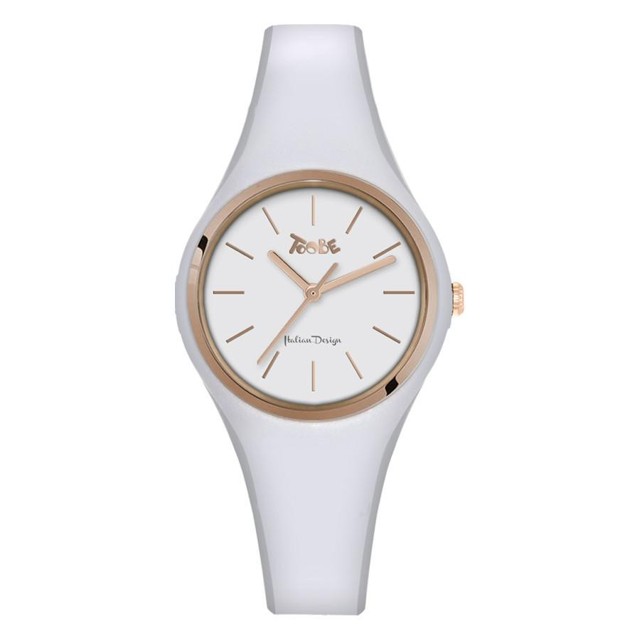 Orologio Boccadamo in silicone anallergico bianco e ghiera rosata VG003