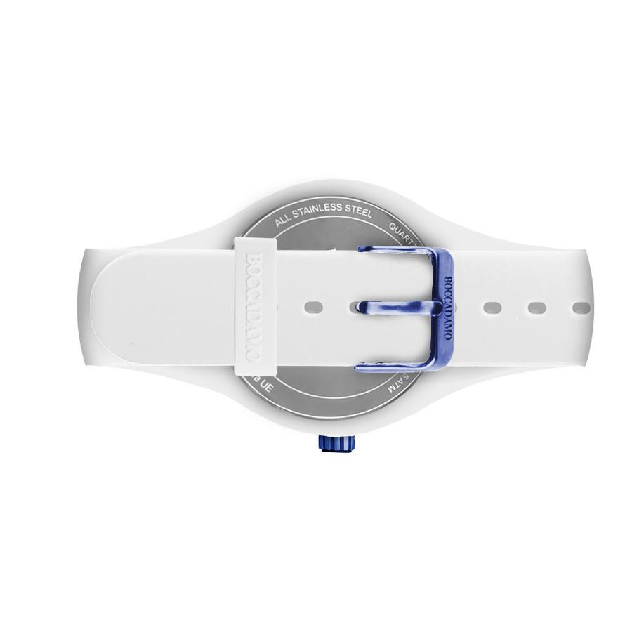 Orologio Boccadamo in silicone bianco con ghiera blu CF014