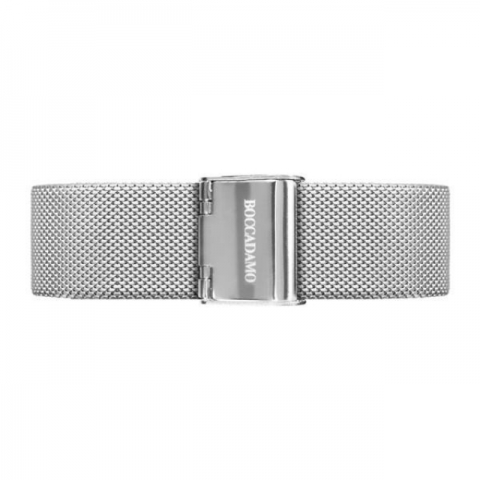 Orologio Boccadamo serie Mya con quadrante bianco, cassa silver e charm rosato laterale