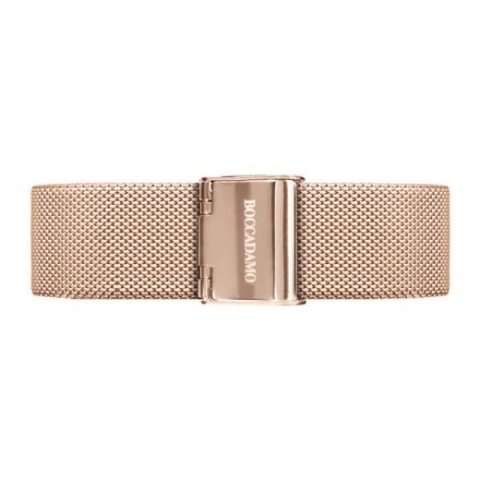 Orologio Boccadamo serie Mya con quadrante silver, cinturino in acciaio rosato e charm laterale