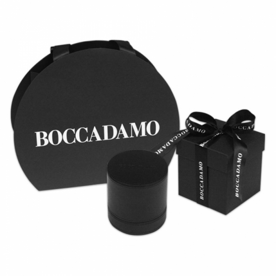 Orologio Boccadamo serie Prince con quadrante nero e cinturino sartoriale vichy