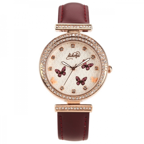 Orologio Didofà modello Papillon vinaccio con elementi 3D