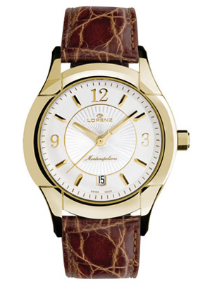Orologio Lorenz Montenapoleone 26301AA placcato oro con cinturino in coccodrillo
