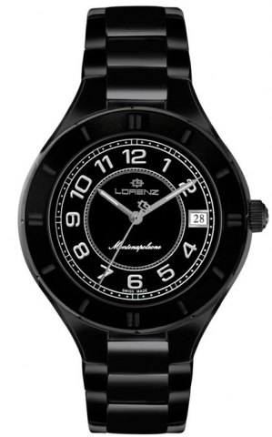 Orologio Lorenz Montenapoleone acciaio e ceramica nera ref. 26863AA