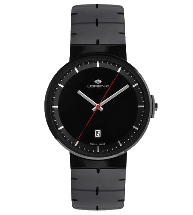 Orologio Lorenz Neos 25719FF total black quadrante nero cassa acciaio e cinturino in gomma