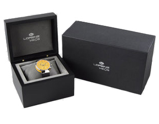 Orologio Lorenz Neos Chrono Unisex 25721BB quadrante giallo cassa acciaio e cinturino in gomma