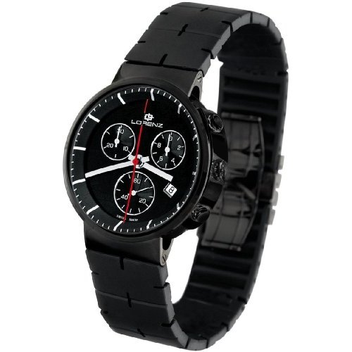 Orologio Lorenz Neos Chrono Unisex 25721DD total black cassa acciaio e cinturino in gomma