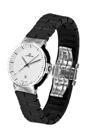 Orologio Lorenz Neos Lady 25717BB quadrante bianco cassa acciaio e cinturino in gomma