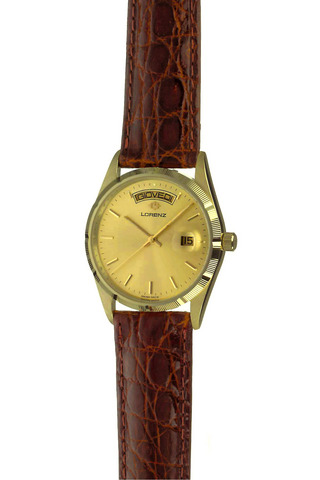 Orologio Lorenz Parade in oro 18kt con cinturino in coccodrillo