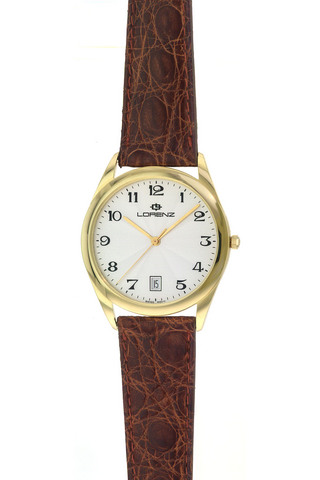 Orologio Lorenz Parade in oro 18kt con cinturino in coccodrillo