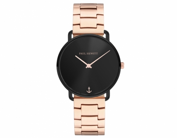 PAUL HEWITT Watch Miss Ocean Line Black Sunray Metallo IP Oro Rosa
