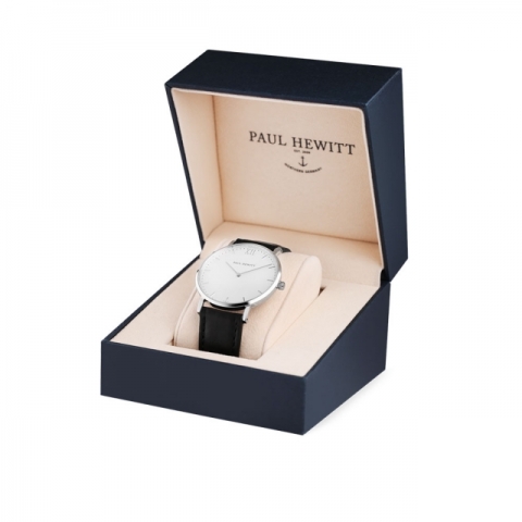 Orologio Paul Hewitt Sailor Line quadrante White Sand cinturino pelle nero