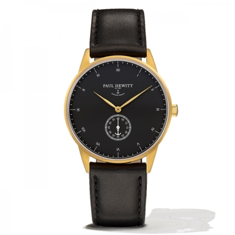 PAUL HEWITT Signature Line Gold Black Sea Leather Black