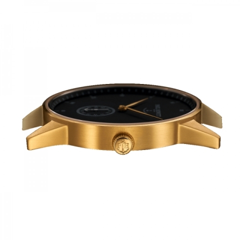 PAUL HEWITT Signature Line Gold Black Sea Leather Black