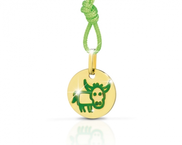Le Bebè - 9k Yellow Gold Pendant with boy and girl