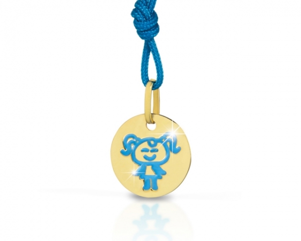 Le Bebè - 9k Yellow Gold Pendant with boy and girl
