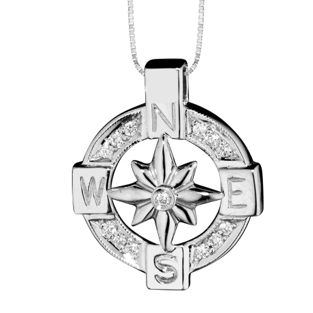 18l White Gold and 0.09ct Diamonds Pendant