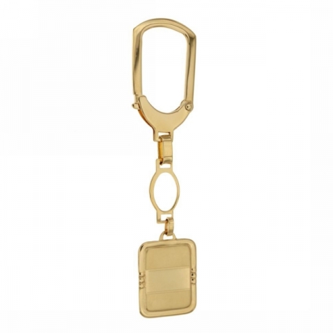 Portachiavi in oro giallo 18kt lucido e satinato