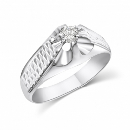 GioielleriaMaglione.it - 18 White Gold 0.18ct Natural Diamond Ring