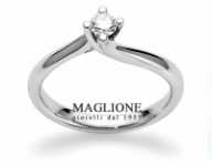 GioielleriaMaglione.it - 18K White Gold 0.10ct Natural Diamond Solitaire Ring MILUNA