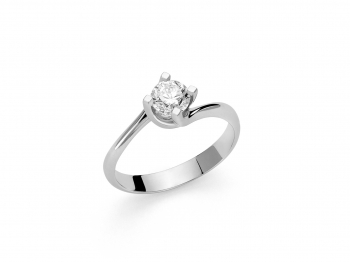 GioielleriaMaglione.it - Anello Solitario Miluna tipo Valentino con Diamante Naturale 0.40ct in oro bianco 18kt LID5180
