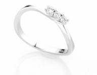 GioielleriaMaglione.it - Anello Trilogy Diamonds Luxury con 3 Diamanti 0.14ct in oro bianco 18kt
