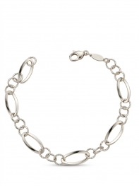GioielleriaMaglione.it - Bracciale Donna morbido a canna vuota grumetta bombata in oro bianco 18kt