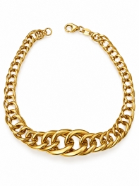 GioielleriaMaglione.it - Bracciale Donna morbido a canna vuota grumetta bombata ovale in oro giallo 18kt